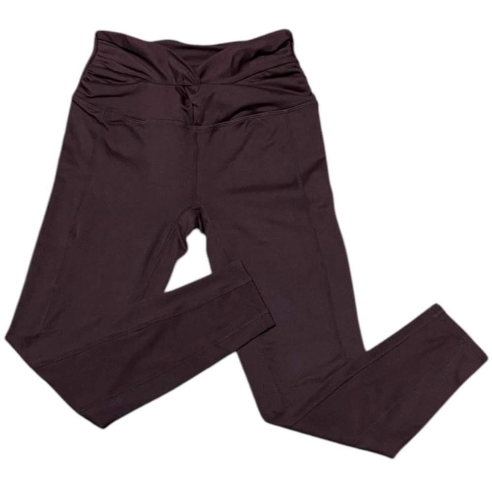 Free People FP Movement Leggings with Tapered Fit Deep Burgundy Brown IR